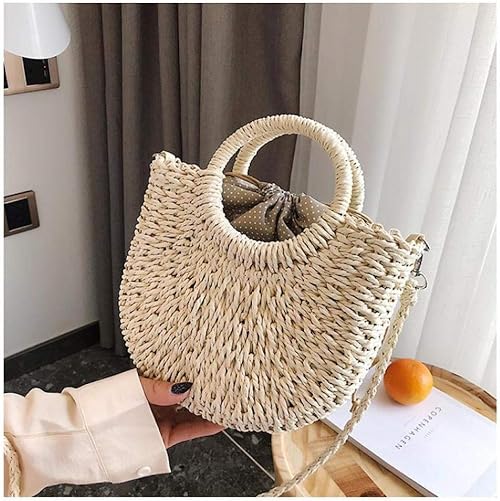 Mini Straw Handbag with Round Handles – Small Summer Beach Tote | Woven Purse for Styling, Gifts & Vacation