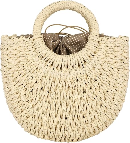 Mini Straw Handbag with Round Handles – Small Summer Beach Tote | Woven Purse for Styling, Gifts & Vacation