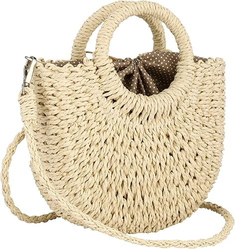 Mini Straw Handbag with Round Handles – Small Summer Beach Tote | Woven Purse for Styling, Gifts & Vacation